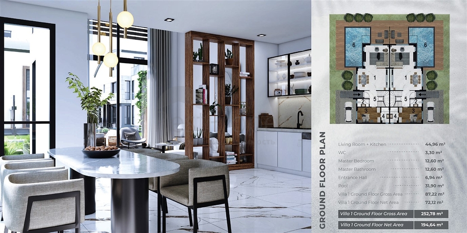 فيلا 5+1 في منطقة سايد انطاليا 