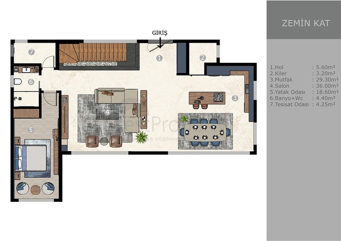 فيلا 6+1 في ارمينيك - حي أنطاليا