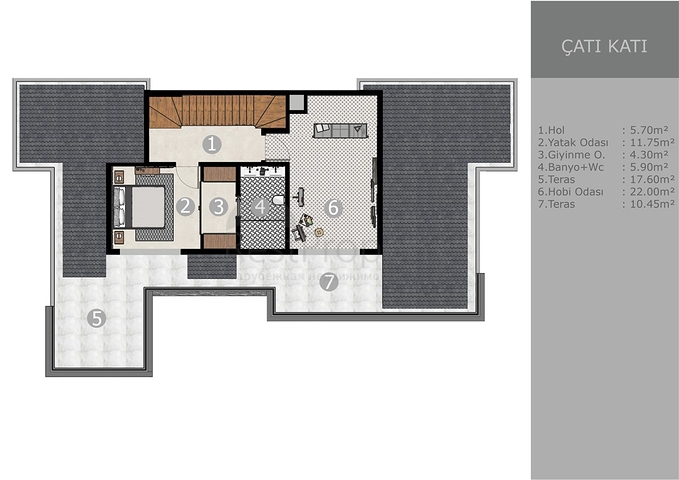 فيلا 6+1 في ارمينيك - حي أنطاليا