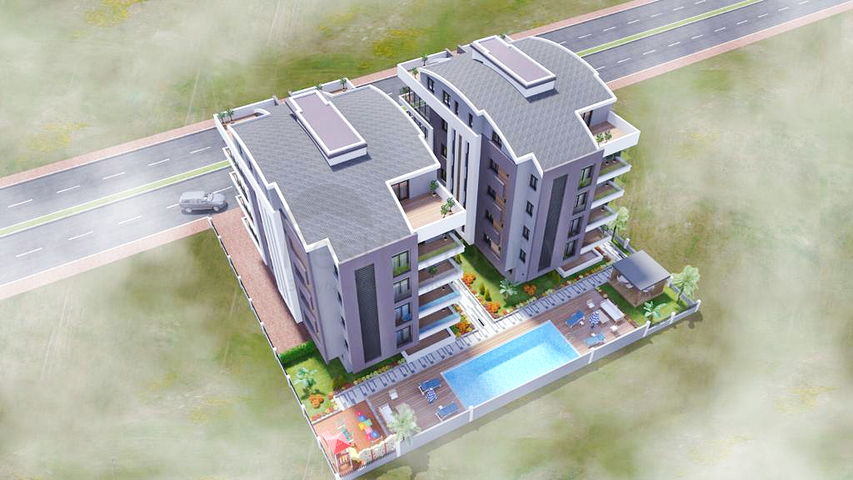 مجمع سكني في وسط أنطاليا ، بالقرب من البحر 