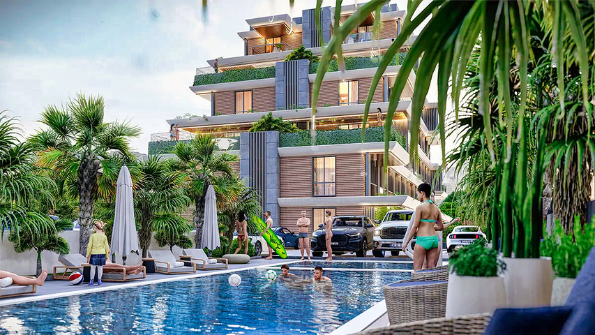 شقق 1+1 في التينتاس-منطقة أنطاليا 