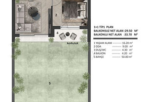 شقق 1+1 في التينتاس-منطقة أنطاليا 
