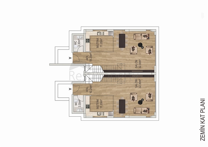 فيلا 4 + 1 في حي ارمينيك انطاليا