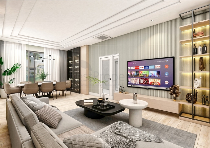 فيلا 5 + 1 في حي ارمينيك انطاليا