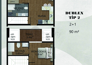 شقق دوبلكس 1+1 و 2+1 في منطقة بيليك أنطاليا