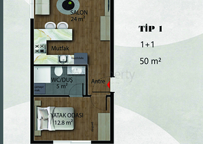 شقق دوبلكس 1+1 و 2+1 في منطقة بيليك أنطاليا