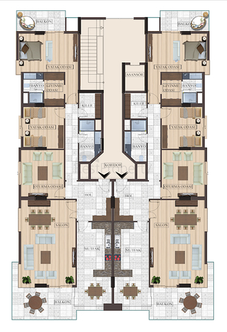 شقة بتخطيط5+1 في أحد المجمعات الفاخرة على الخط الأول من البحر في منطقة كاستل – ألانيا