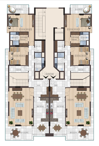 شقة بتخطيط5+1 في أحد المجمعات الفاخرة على الخط الأول من البحر في منطقة كاستل – ألانيا