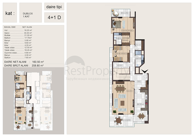 شقة بتخطيط5+1 في أحد المجمعات الفاخرة على الخط الأول من البحر في منطقة كاستل – ألانيا