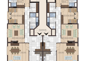 شقة بتخطيط5+1 في أحد المجمعات الفاخرة على الخط الأول من البحر في منطقة كاستل – ألانيا