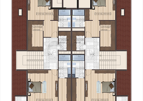 شقة بتخطيط5+1 في أحد المجمعات الفاخرة على الخط الأول من البحر في منطقة كاستل – ألانيا