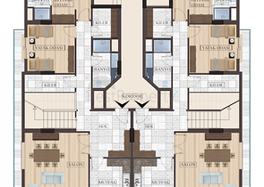 شقة بتخطيط5+1 في أحد المجمعات الفاخرة على الخط الأول من البحر في منطقة كاستل – ألانيا
