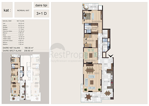 شقة بتخطيط5+1 في أحد المجمعات الفاخرة على الخط الأول من البحر في منطقة كاستل – ألانيا