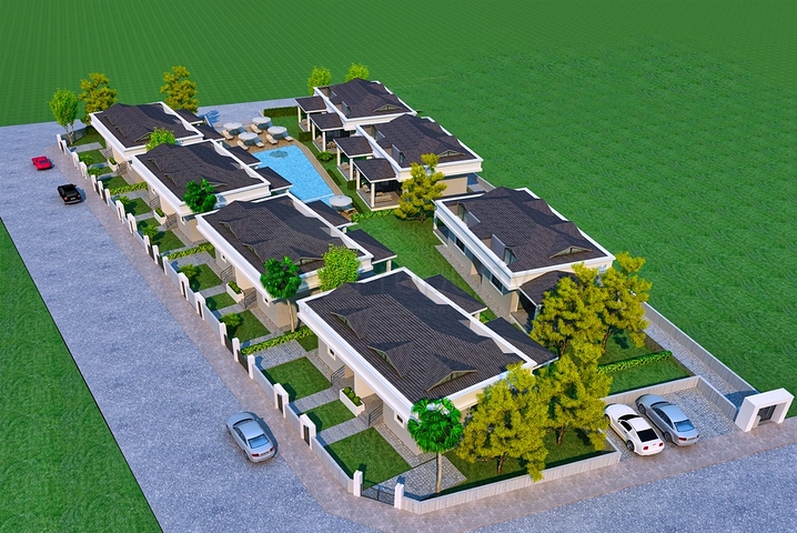 فلل في مجمع 3 + 1 في منطقة كيمير - أنطاليا 