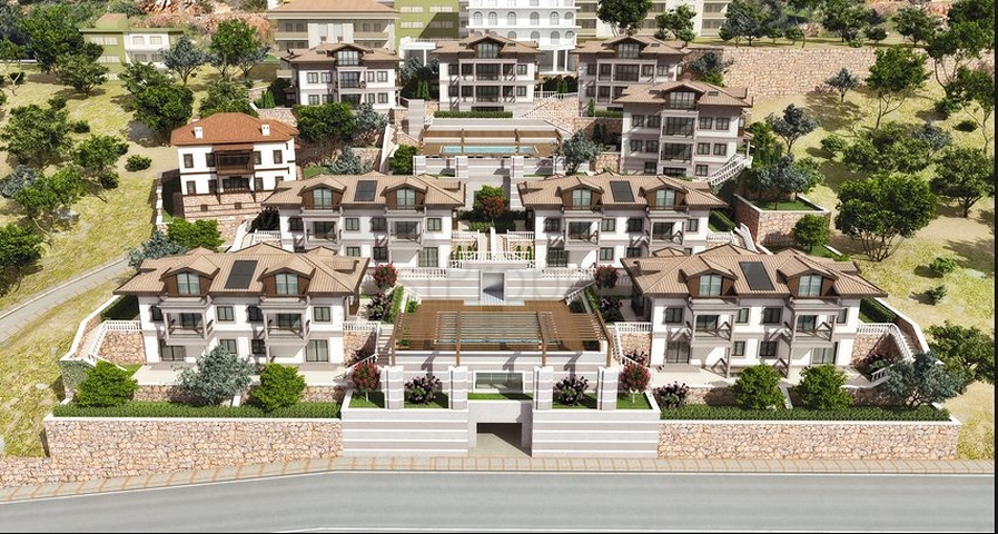 فيلات الرفاهية في مدينة ألانيا بالقرب من القلعة 