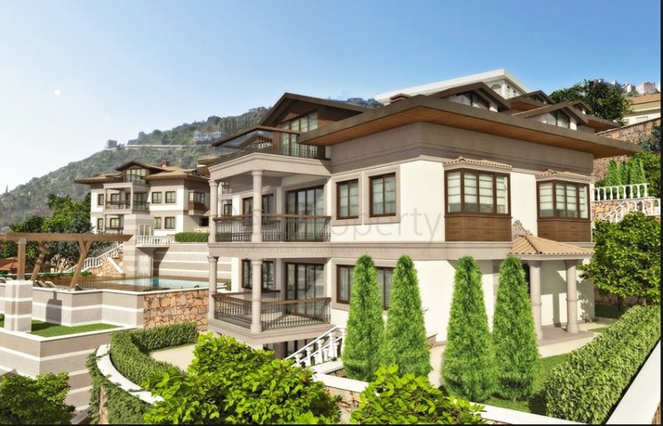 فيلات الرفاهية في مدينة ألانيا بالقرب من القلعة 