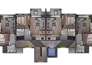 شقة 1+1 في التينتاس-منطقة أنطاليا 