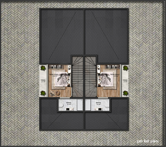 فيلا 4+1 في ألتينكال - حي أنطاليا 