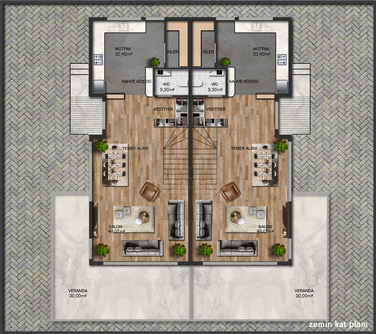 فيلا 4+1 في ألتينكال - حي أنطاليا 