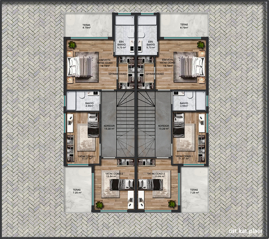 فيلا 4+1 في ألتينكال - حي أنطاليا 