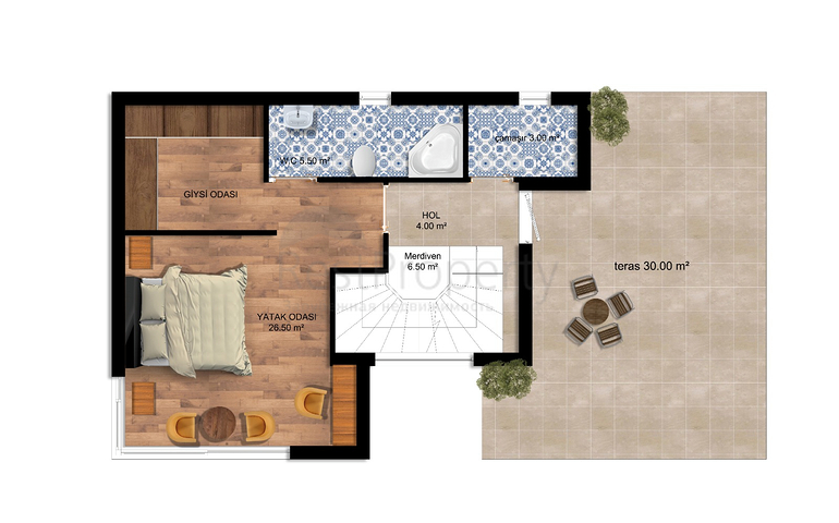 فلل 4 + 1 في منطقة سايد انطاليا 