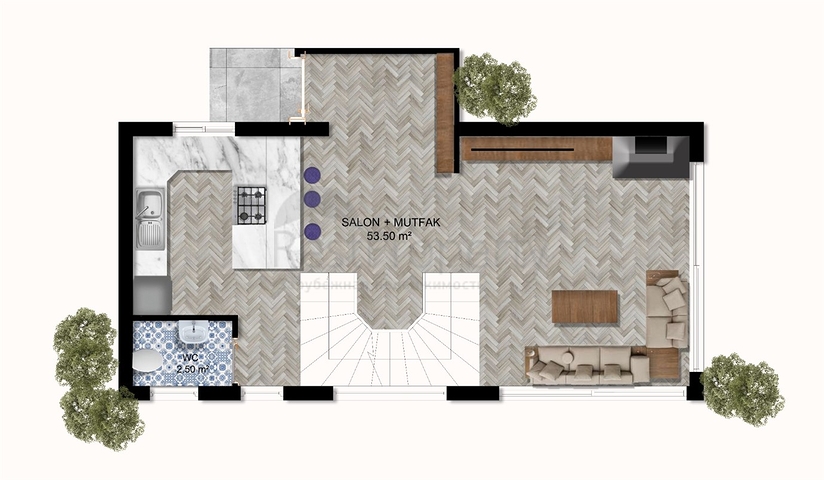 فلل 4 + 1 في منطقة سايد انطاليا 