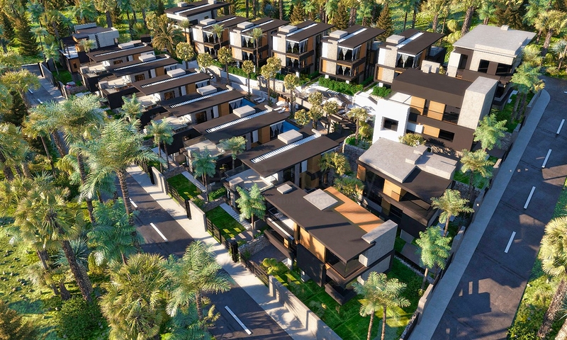 فلل 4 + 1 في منطقة سايد انطاليا 