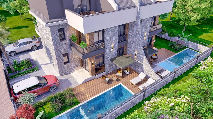 فيلا 4 + 1 في منطقة بيليك أنطاليا 