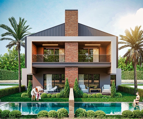 فلل في مجمع 4 + 1 في منطقة دوشيميالتي-أنطاليا 