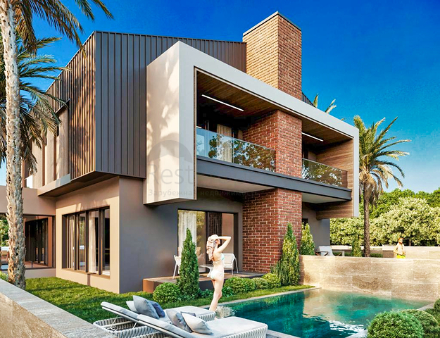 فلل في مجمع 4 + 1 في منطقة دوشيميالتي-أنطاليا 