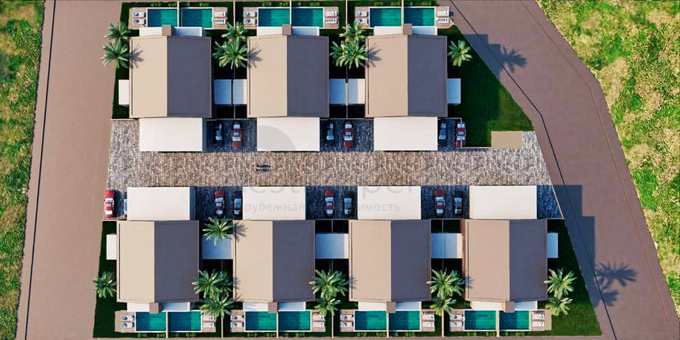 فلل في مجمع 4 + 1 في منطقة دوشيميالتي-أنطاليا 