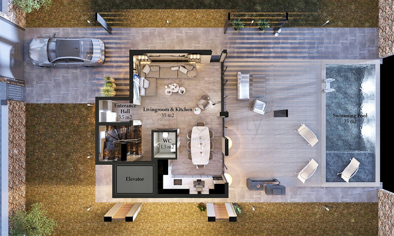 فيلا 3+1 في فتحية-منطقة أنطاليا 