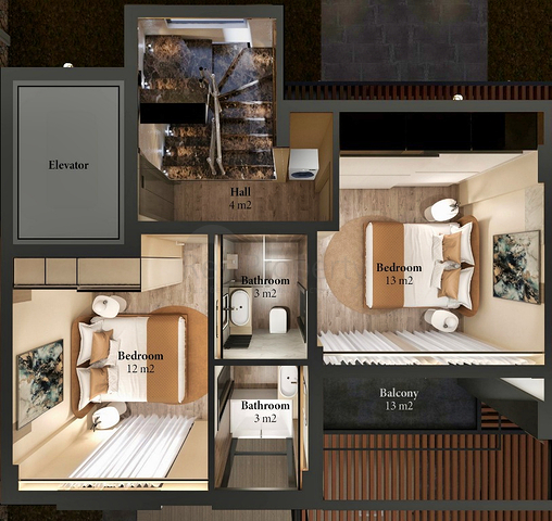 فيلا 3+1 في فتحية-منطقة أنطاليا 