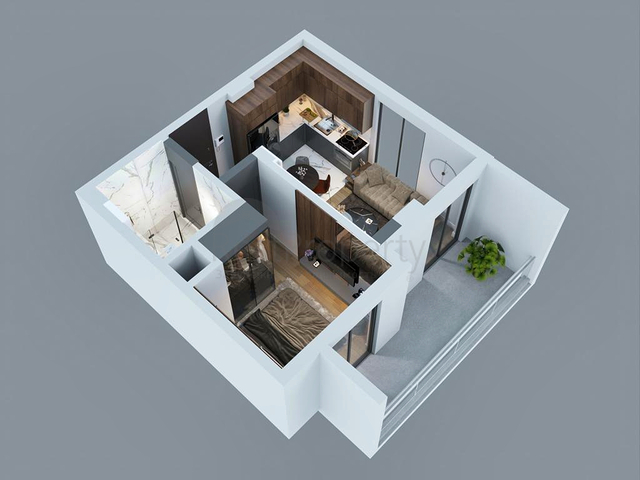 شقق 1+1 في التينتاس-منطقة أنطاليا 