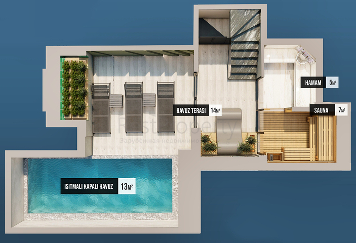 فيلا 3+1 في فتحية-منطقة أنطاليا 