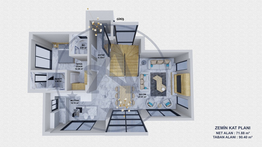 فيلا 6+1 في فتحية-منطقة أنطاليا 