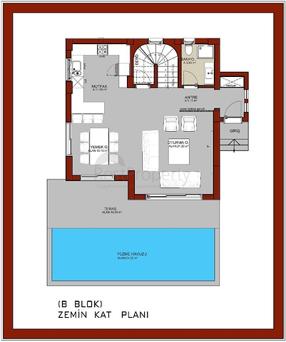 فيلا 4+1 في فتحية-منطقة أنطاليا 