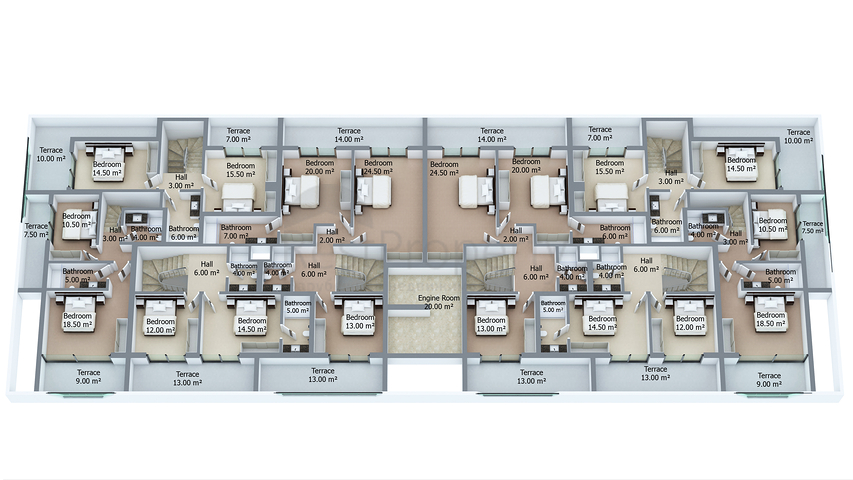 مجمع سكني حديث في منطقة كاستل – ألانيا