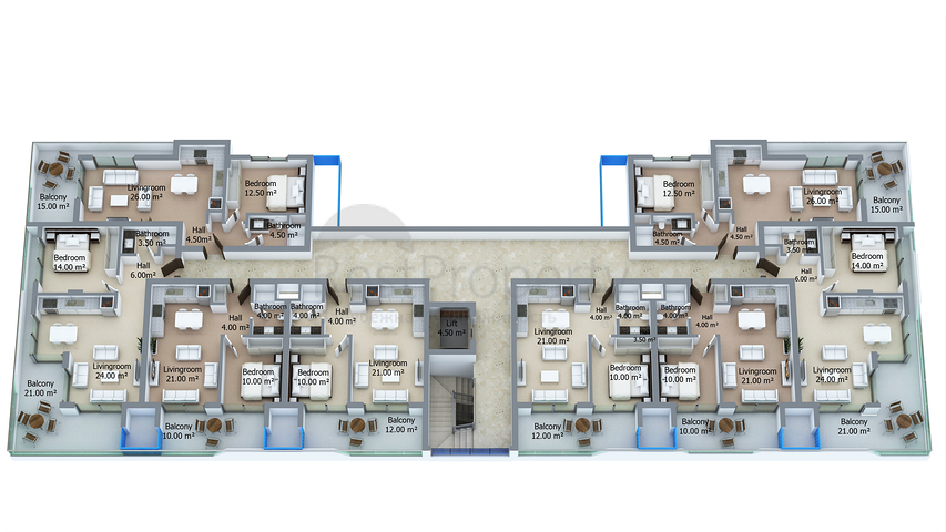 مجمع سكني حديث في منطقة كاستل – ألانيا