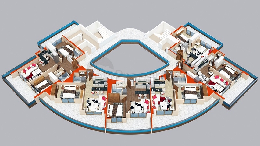 شقق ضمن مجمع سكني على الطراز الفاخر في منطقة محمودلار - ألانيا