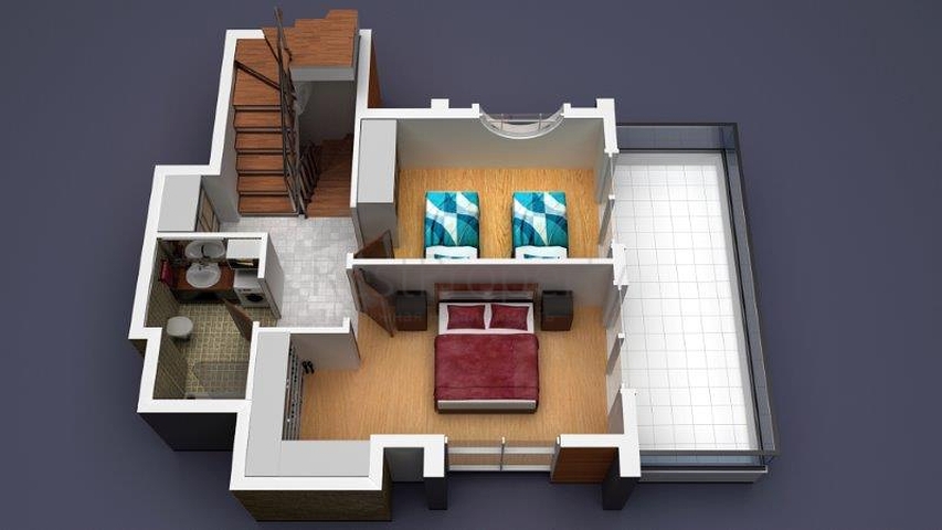 فيلا ضمن مجمع سكني على مسافة قريبة من البحر في منطقة كوناكليه – ألانيا 