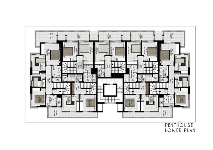 مجمع حديث على بعد 100 متر من شاطئ البحر الأبيض المتوسط في منطقة أوبا – ألانيا