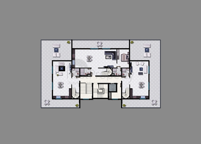 شقة بتخطيط 1+1 في منطقة محمودلار - ألانيا