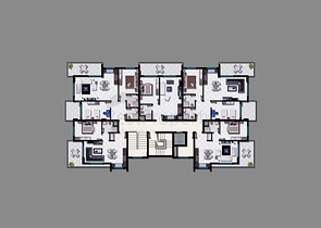 شقة بتخطيط 1+1 في منطقة محمودلار - ألانيا