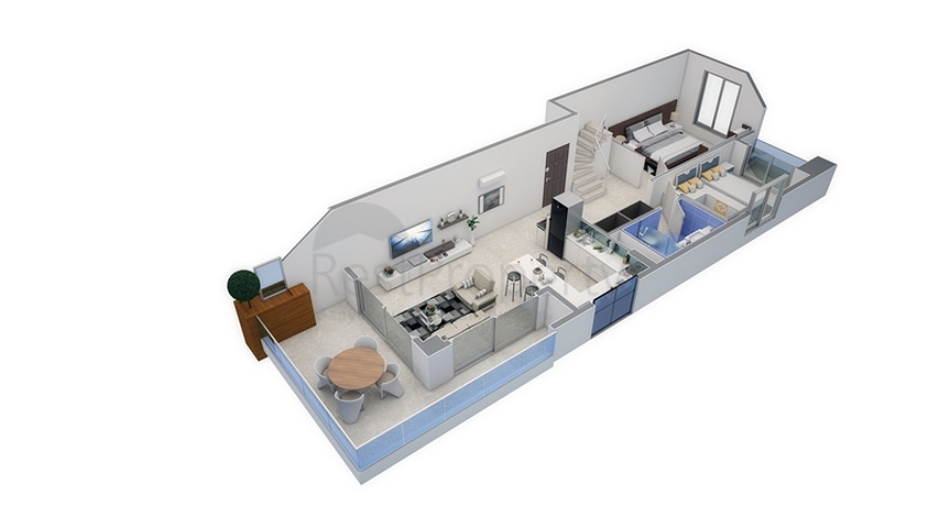 مجمع سكني حديث من قبل شركة البناء في منطقة كاستل – ألانيا