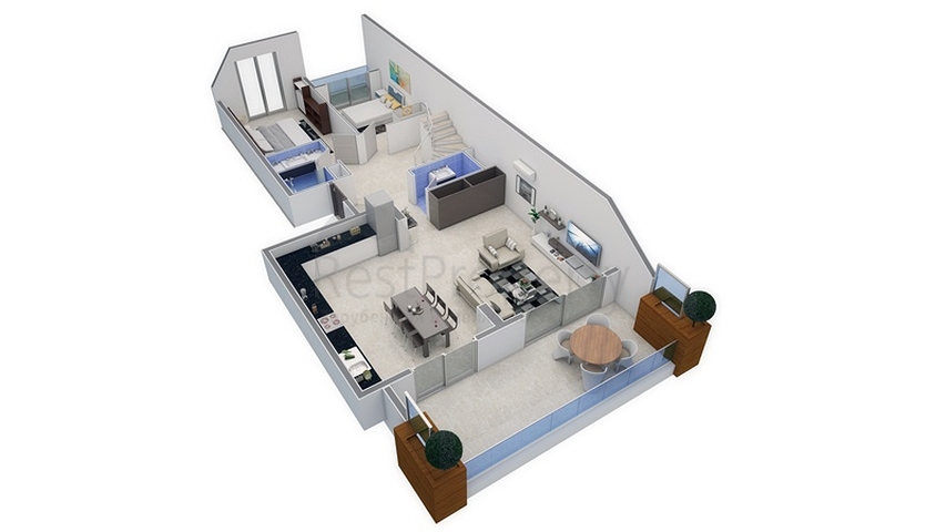 مجمع سكني حديث من قبل شركة البناء في منطقة كاستل – ألانيا