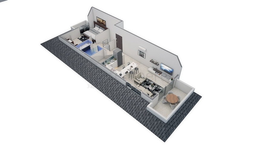 مجمع سكني حديث من قبل شركة البناء في منطقة كاستل – ألانيا