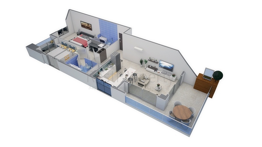 مجمع سكني حديث من قبل شركة البناء في منطقة كاستل – ألانيا