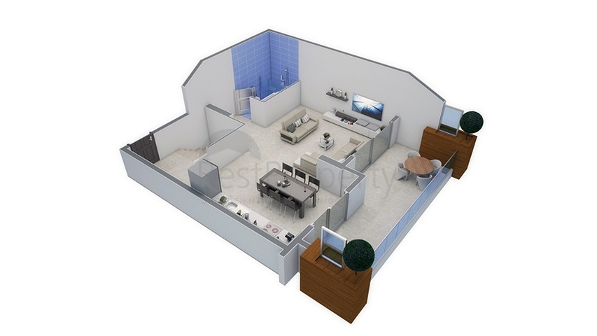 مجمع سكني حديث من قبل شركة البناء في منطقة كاستل – ألانيا