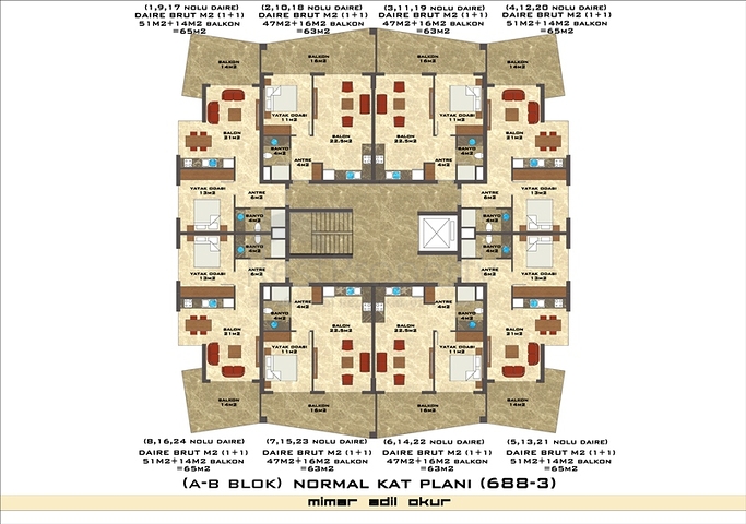 تصاميم مختلفة - دوبلكس غرفتين وصالة ضمن مجمع خمس نجوم في اوبا / الانيا 